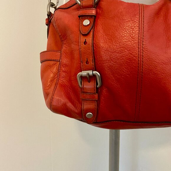 Fossil Long live vintage 1954 key shoulder leather bag Red Cross body Strap Larg - Picture 10 of 15